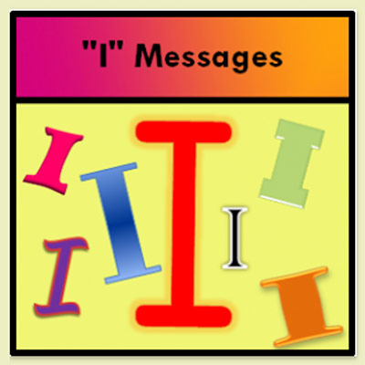 "I" written over Yellow background in different fonts and "I Messages" written on the top